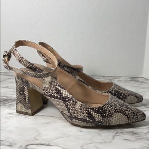 wide width snakeskin heels